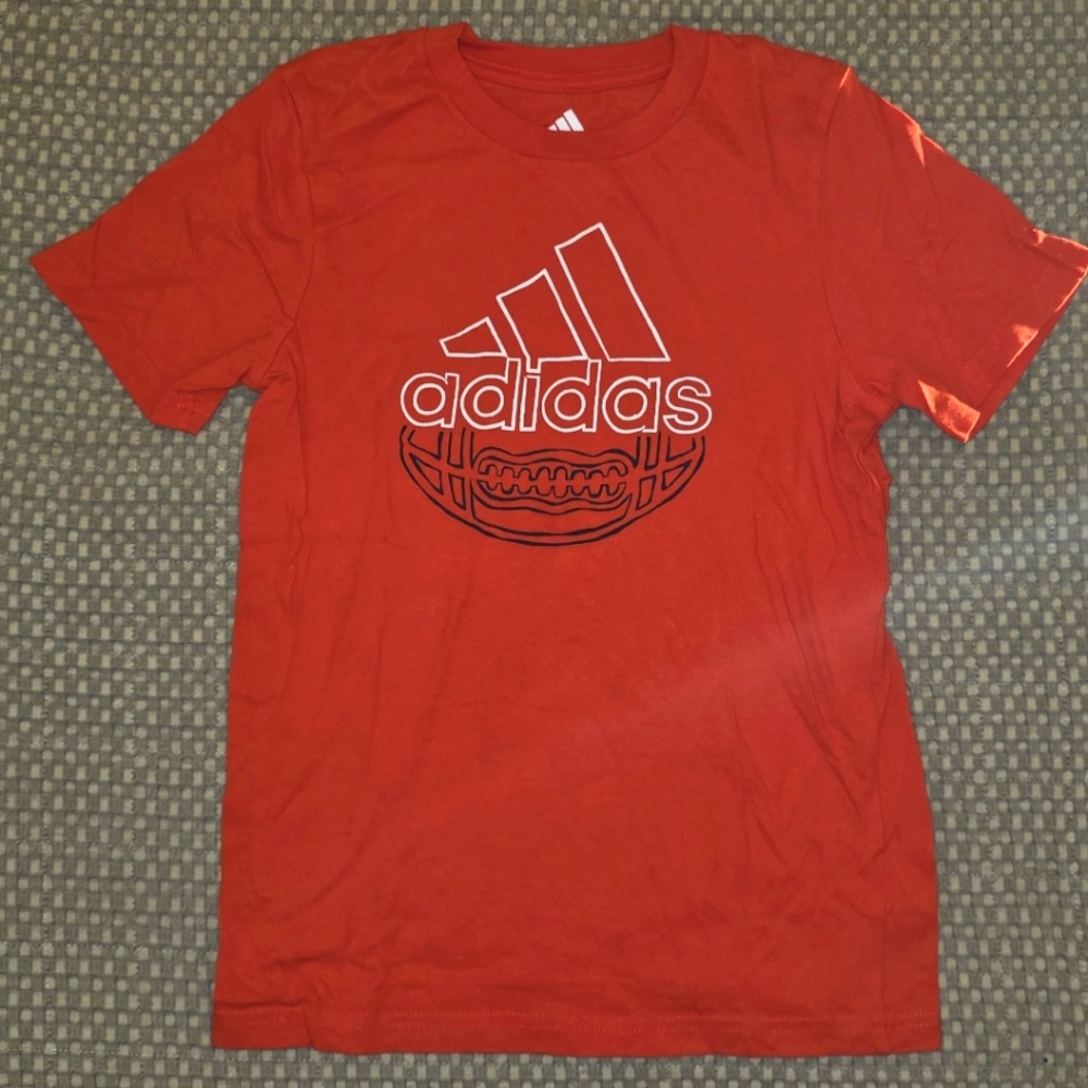 Adidas Red Short Sleeve Tee with Logo